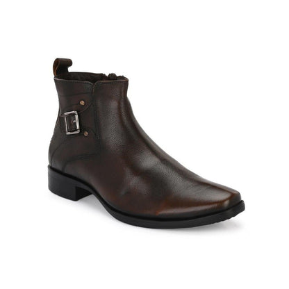 Valentino Men Premium Leather Formal Ankle Zipper Boot