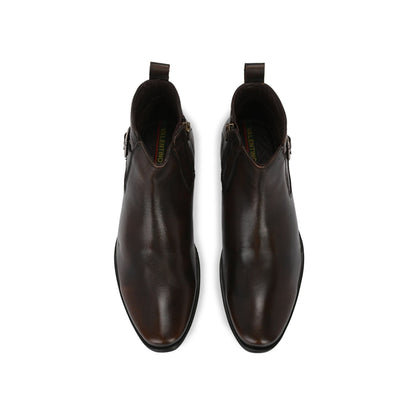 Valentino Men Premium Leather Formal Ankle Zipper Boot