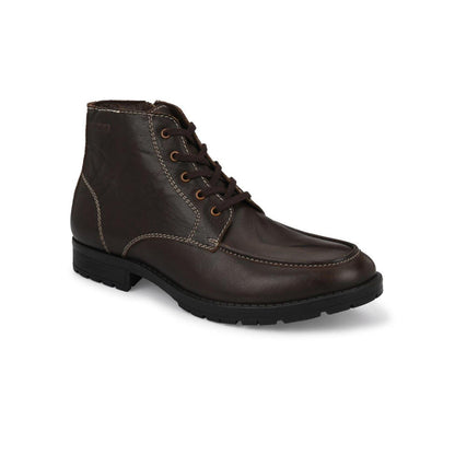 Valentino Men Premium Leather Side Zipper and Lace-Up Boot
