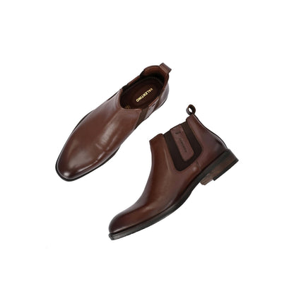 Valentino Men Premium Leather Ankle Chelsea Boot