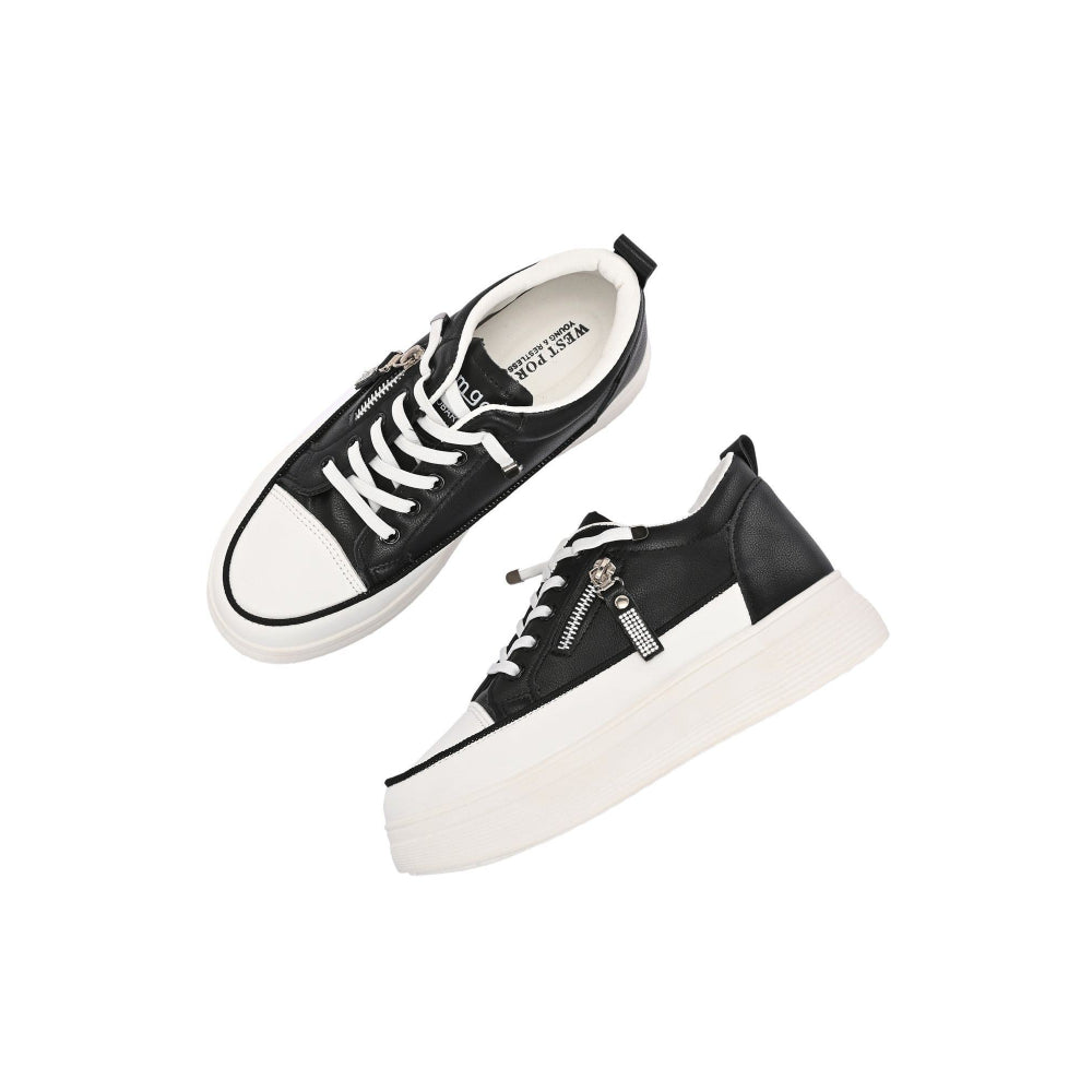 Valentino Women Black Chunky Lace-Up Sneakers