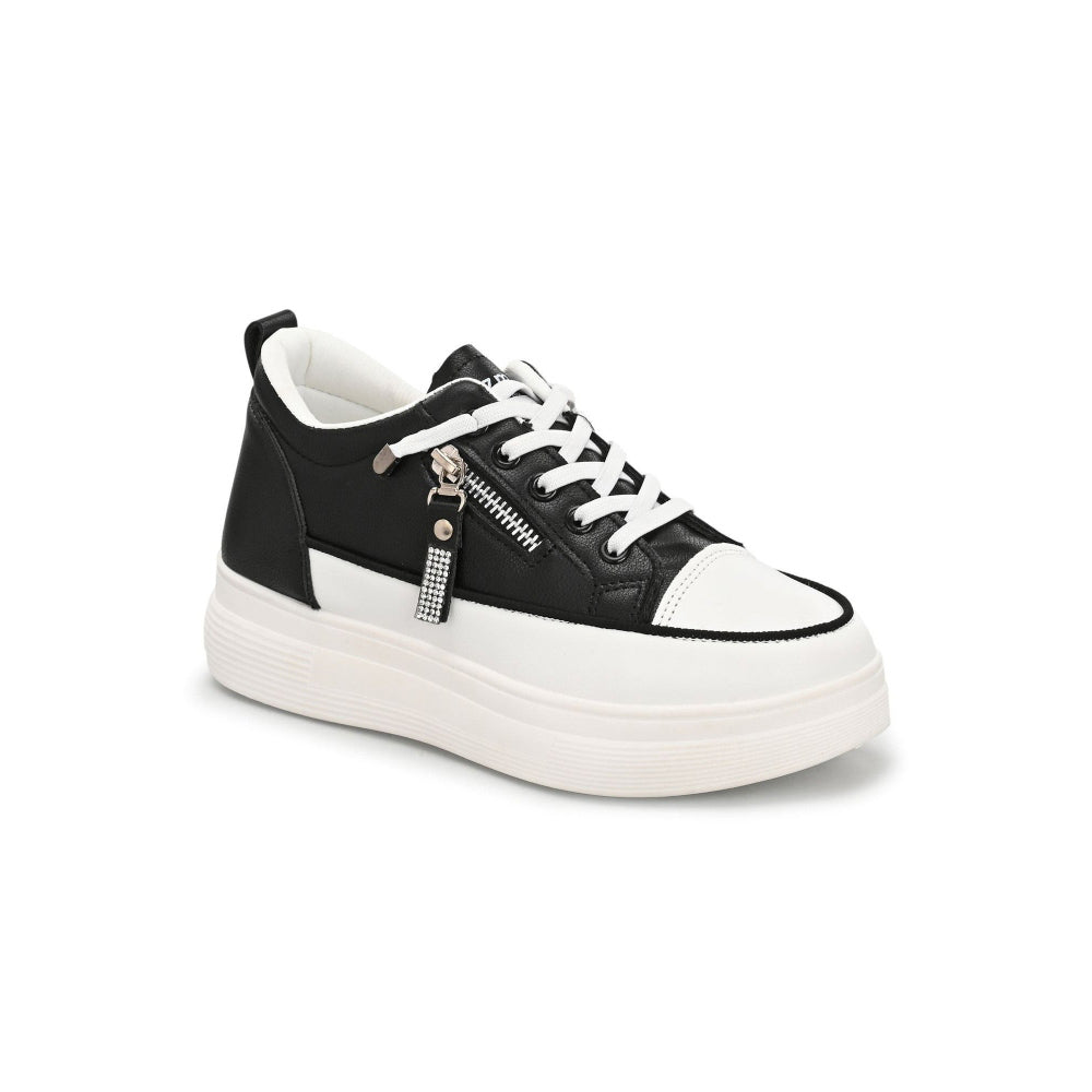 Valentino Women Black Chunky Lace-Up Sneakers