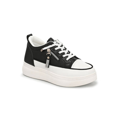 Valentino Women Black Chunky Lace-Up Sneakers