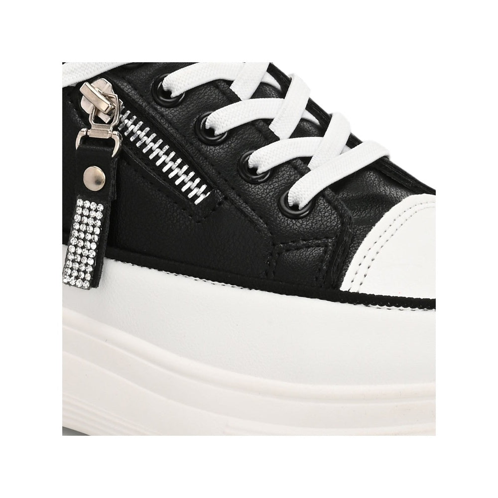 Valentino Women Black Chunky Lace-Up Sneakers