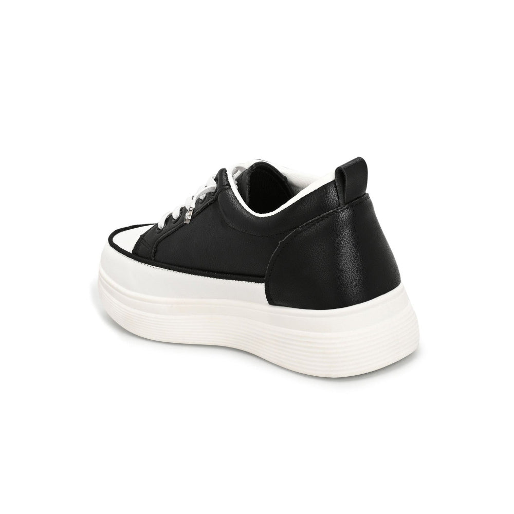 Valentino Women Black Chunky Lace-Up Sneakers