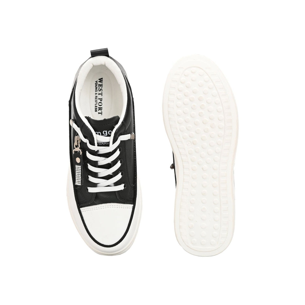 Valentino Women Black Chunky Lace-Up Sneakers