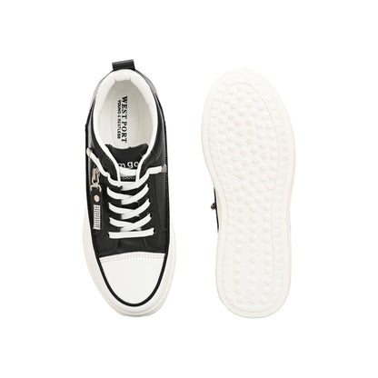Valentino Women Black Chunky Lace-Up Sneakers