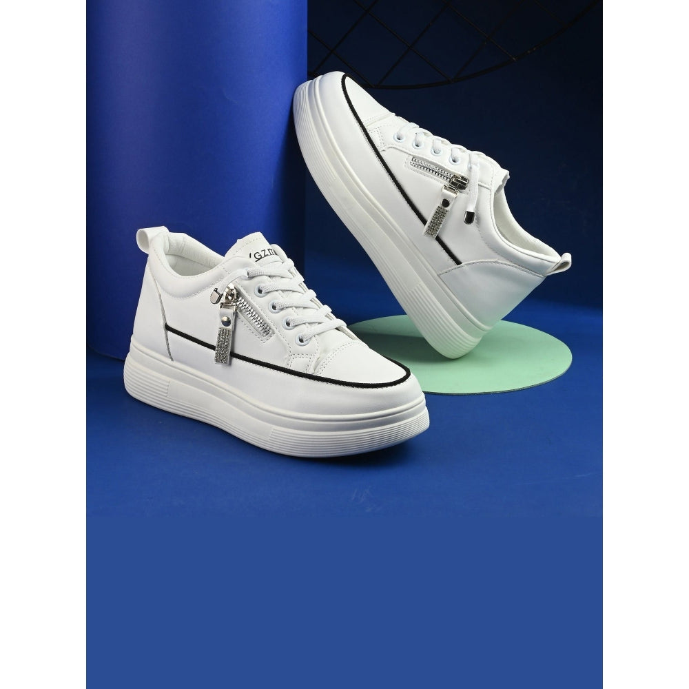 Valentino Women Chunky Lace-Up White Sneakers