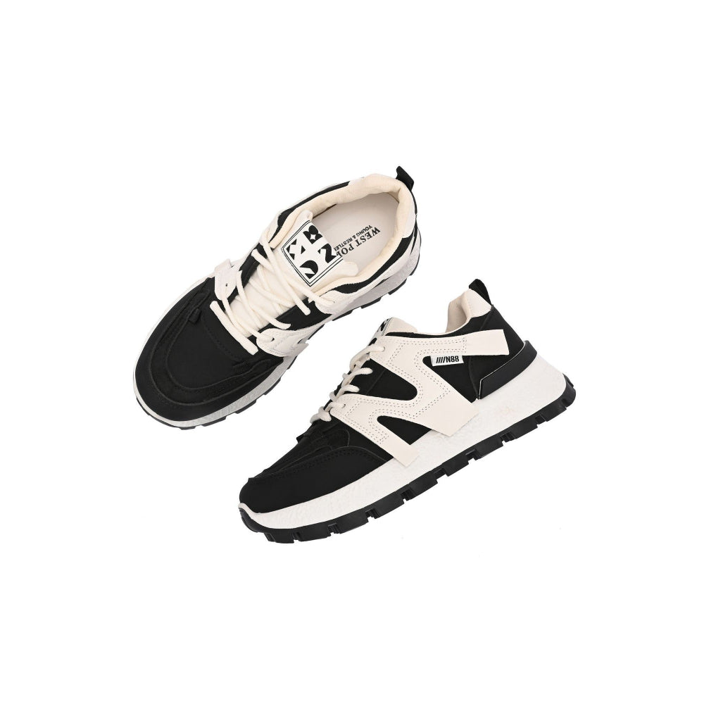 Valentino Women Chunky Lace-Up Black Sneakers
