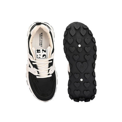 Valentino Women Chunky Lace-Up Black Sneakers