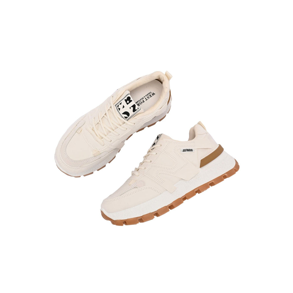 Valentino Women Chunky White Lace-Up Sneakers