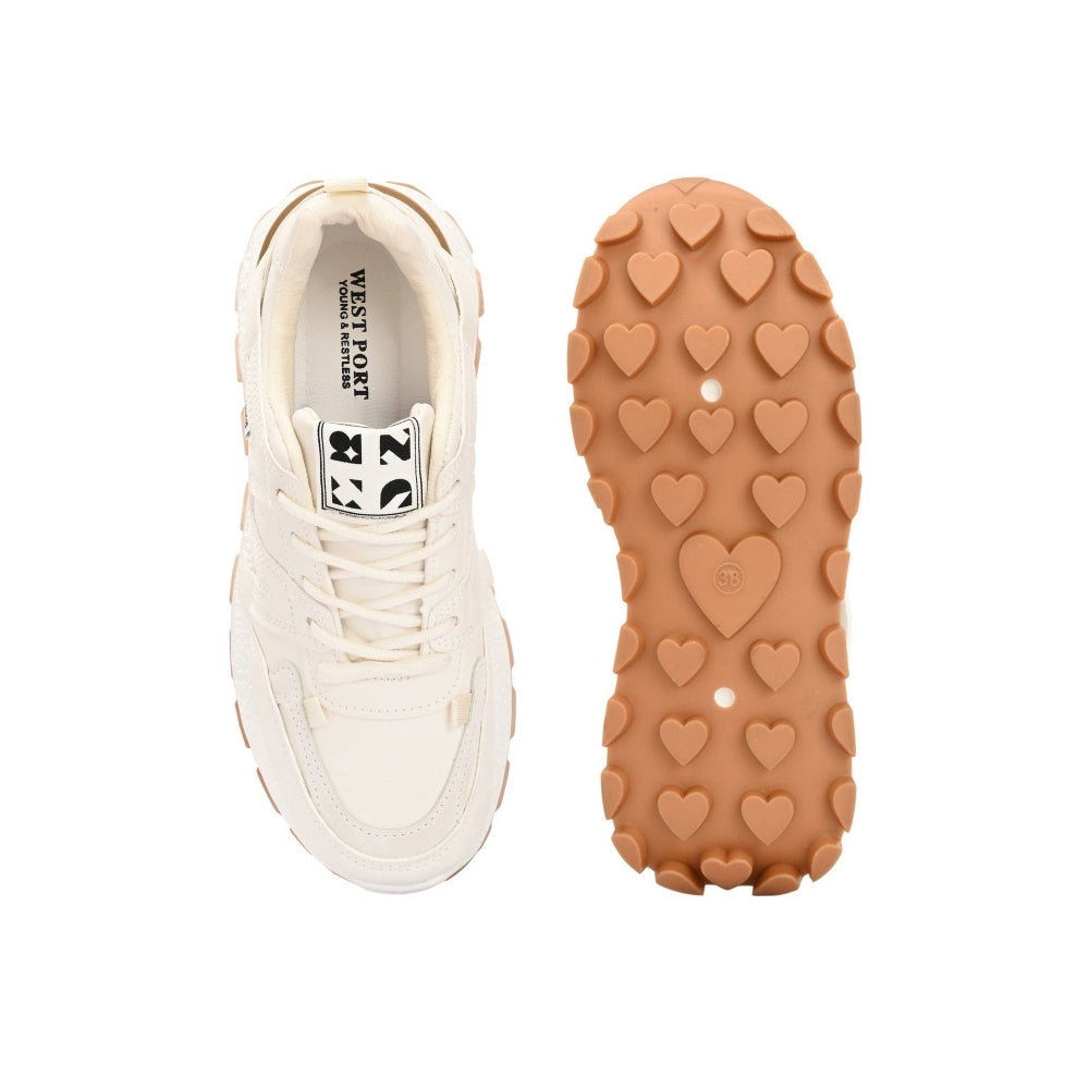 Valentino Women Chunky White Lace-Up Sneakers