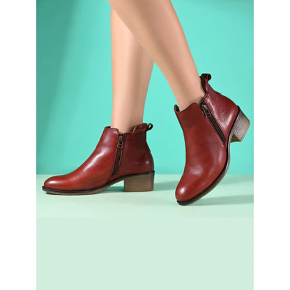 Valentino Women Premium Leather Zipper Boots