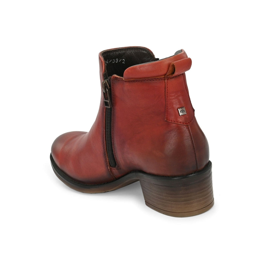 Valentino Women Premium Leather Zipper Boots