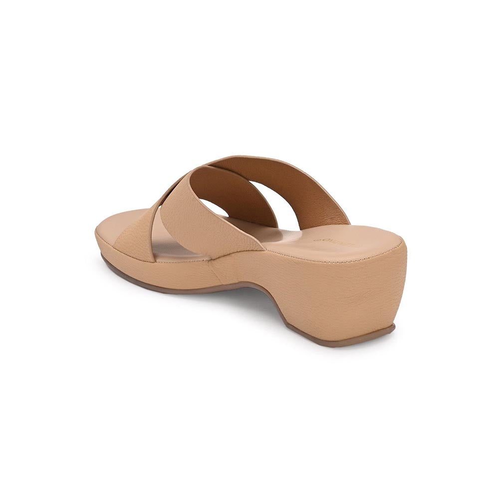 Valentino Women Cross Strap Beige Wedge Sandals