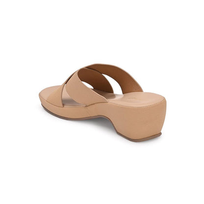 Valentino Women Cross Strap Beige Wedge Sandals