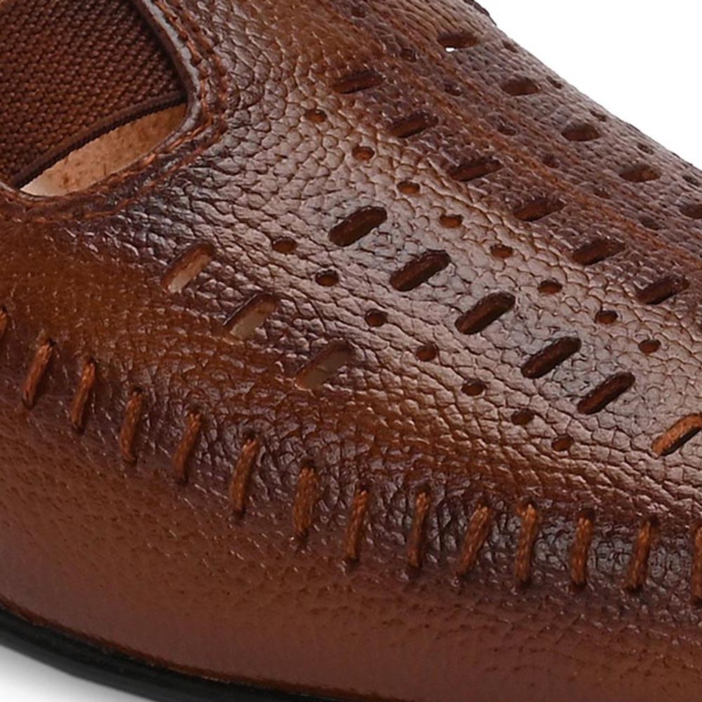 Valentino Women Tan Leather Cut-Out Heel Mules