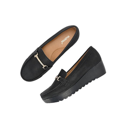 Valentino Women Black Textured Stylish Loafers