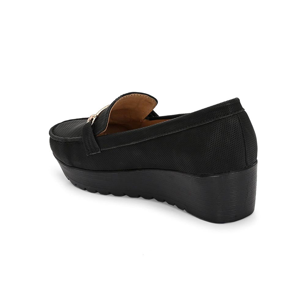 Valentino Women Black Textured Stylish Loafers
