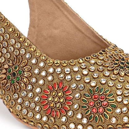 Valentino Women Golden Open-Toe Embellished Slingback Heels