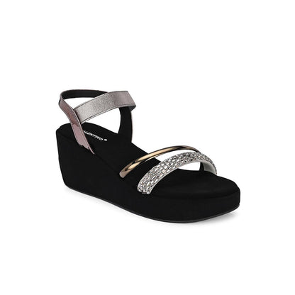 Valentino Women Metallic Embellished Wedge Sandals