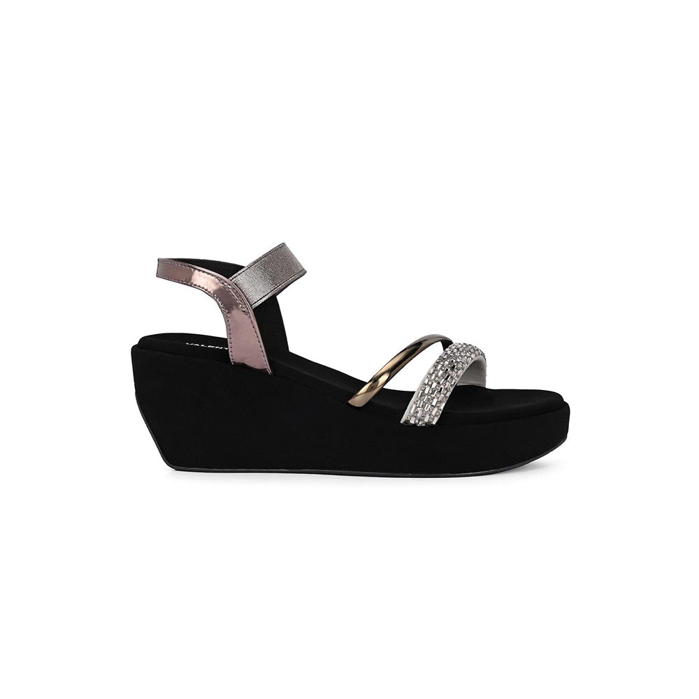 Valentino Women Metallic Embellished Wedge Sandals
