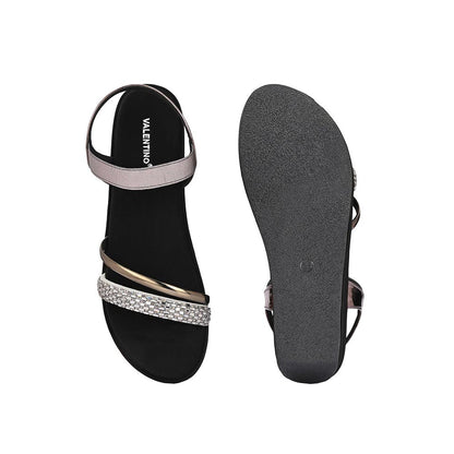 Valentino Women Metallic Embellished Wedge Sandals