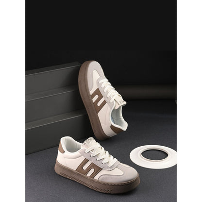 Valentino Women Chunky Beige Lace-Up Sneakers