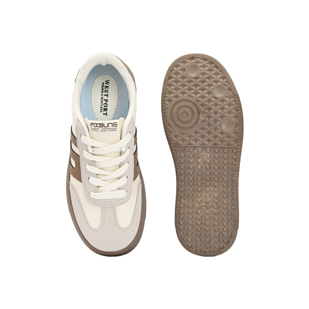 Valentino Women Chunky Beige Lace-Up Sneakers