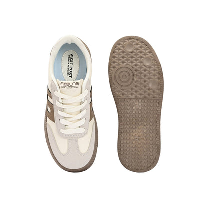 Valentino Women Chunky Beige Lace-Up Sneakers