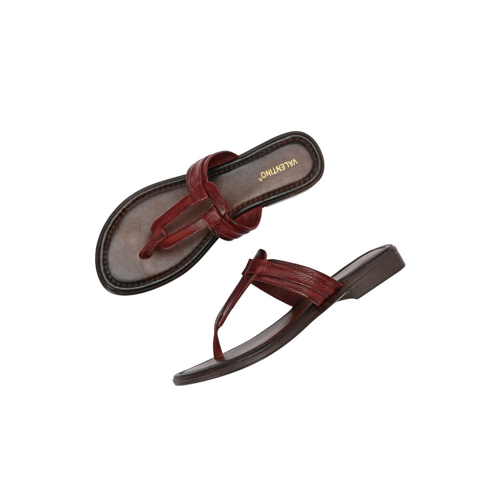 Valentino Women Cherry Leather Toe-Ring Flats
