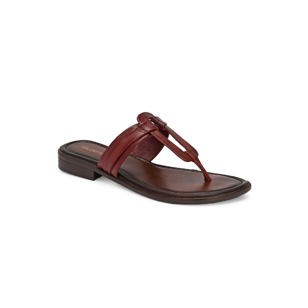Valentino Women Cherry Leather Toe-Ring Flats