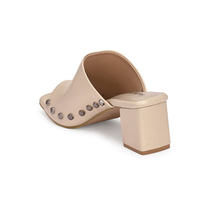 Valentino Women Studded Block Heel Slip-On Sandals