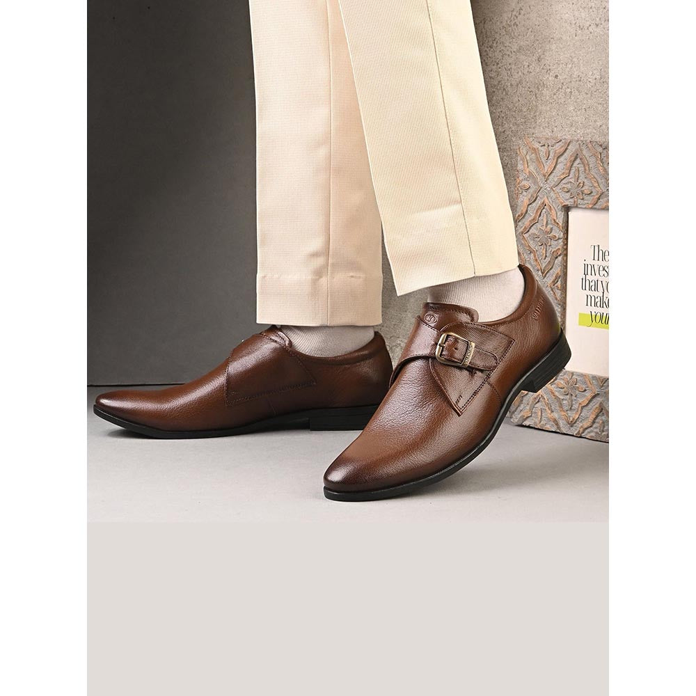 Valentino Men Premium Leather Single Strap Slip-On Formal Monk Shoes