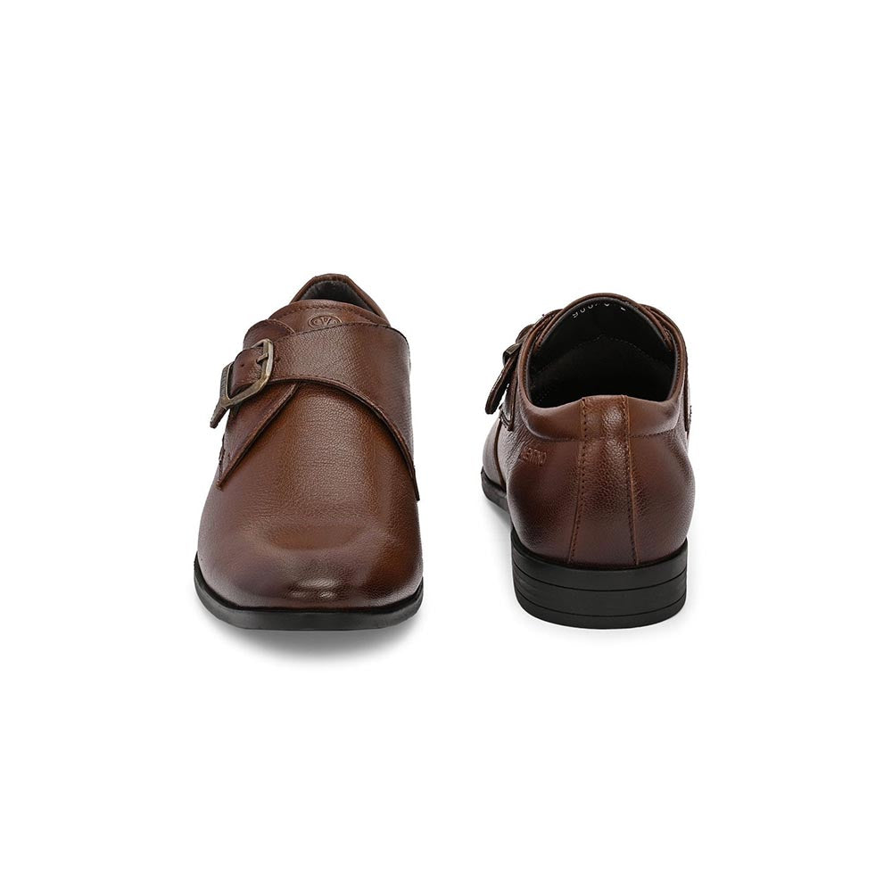Valentino Men Premium Leather Single Strap Slip-On Formal Monk Shoes