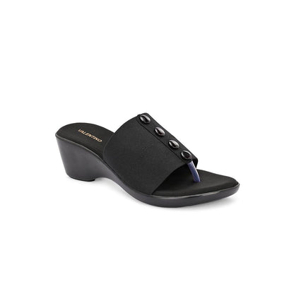 Valentino Women Black wedge Slide Sandals