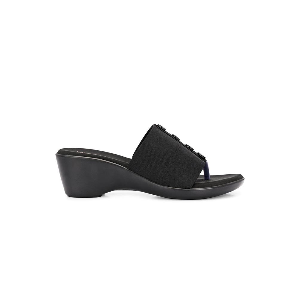 Valentino Women Black wedge Slide Sandals