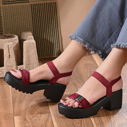 Valentino Women Urban Chunky Block Heel Sandal