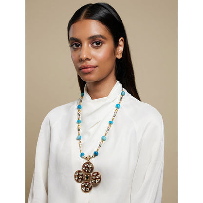 Valliyan Multi-Colour Polki Pope Necklace