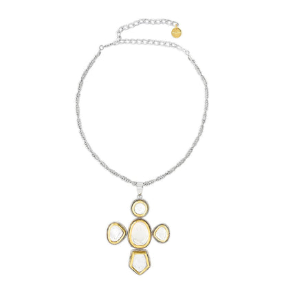 Valliyan White Polki Church Necklace