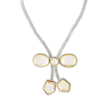 Valliyan White Polki Bow Necklace