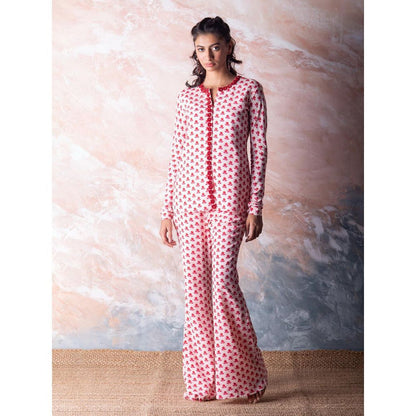 Vama Asher Flower Butti Red Co-Ord (Set of 2)