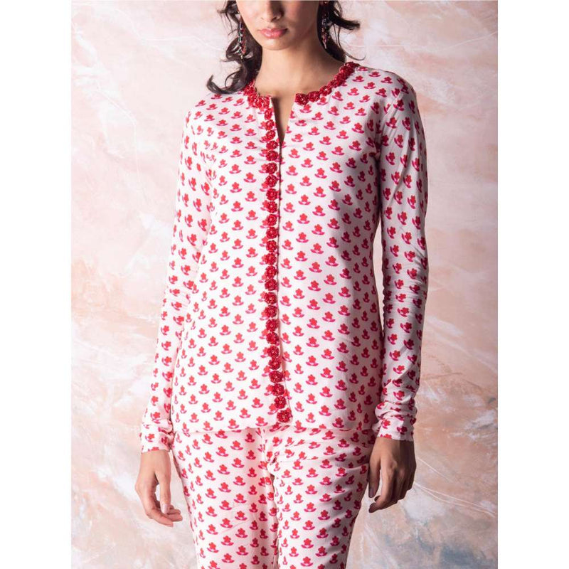 Vama Asher Flower Butti Red Co-Ord (Set of 2)