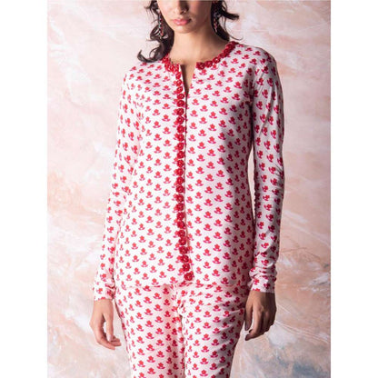 Vama Asher Flower Butti Red Co-Ord (Set of 2)