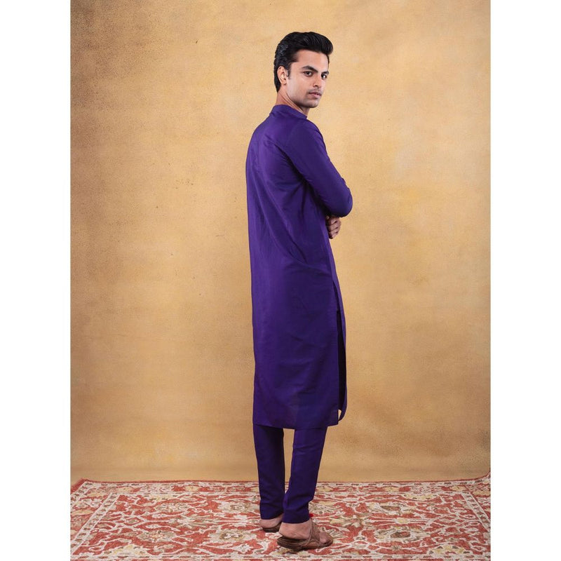 Vama Asher Purple Embroidered Kurta with Pant (Set of 2)