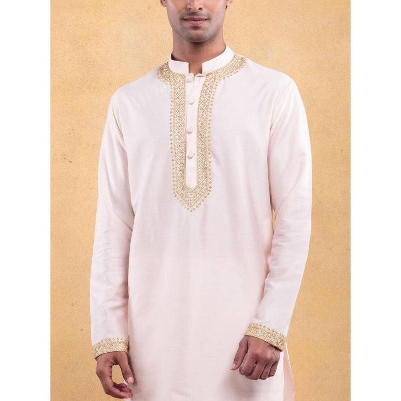 Vama Asher Blush Pink Embroidered Kurta with Pant (Set of 2)