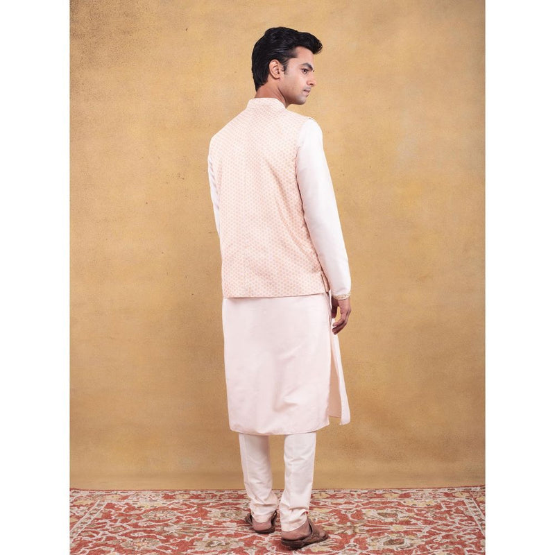 Vama Asher Blush Pink Nehru Jacket & Kurta with Pant (Set of 3)