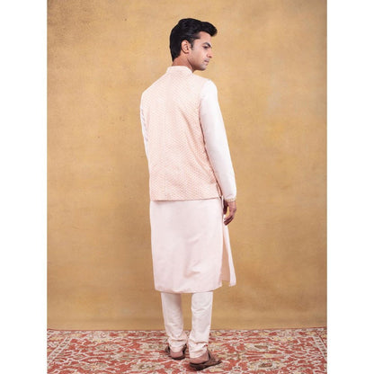 Vama Asher Blush Pink Nehru Jacket & Kurta with Pant (Set of 3)
