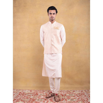Vama Asher Blush Pink Nehru Jacket & Kurta with Pant (Set of 3)