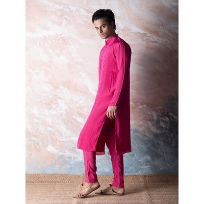 Vama Asher Cerise Pink Printed Kurta with Pant (Set of 2)